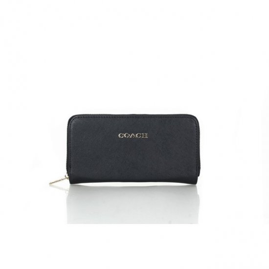 Coach Zip In Saffiano Small Black Wallets FFK | Coach Outlet Canada